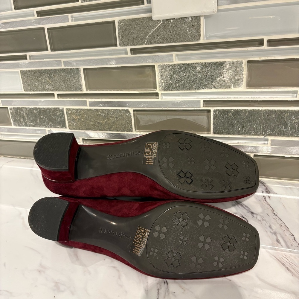 Naturalizer N5 comfort suede pumps silver heel accent leather uppers 7.5 - Picture 13 of 16